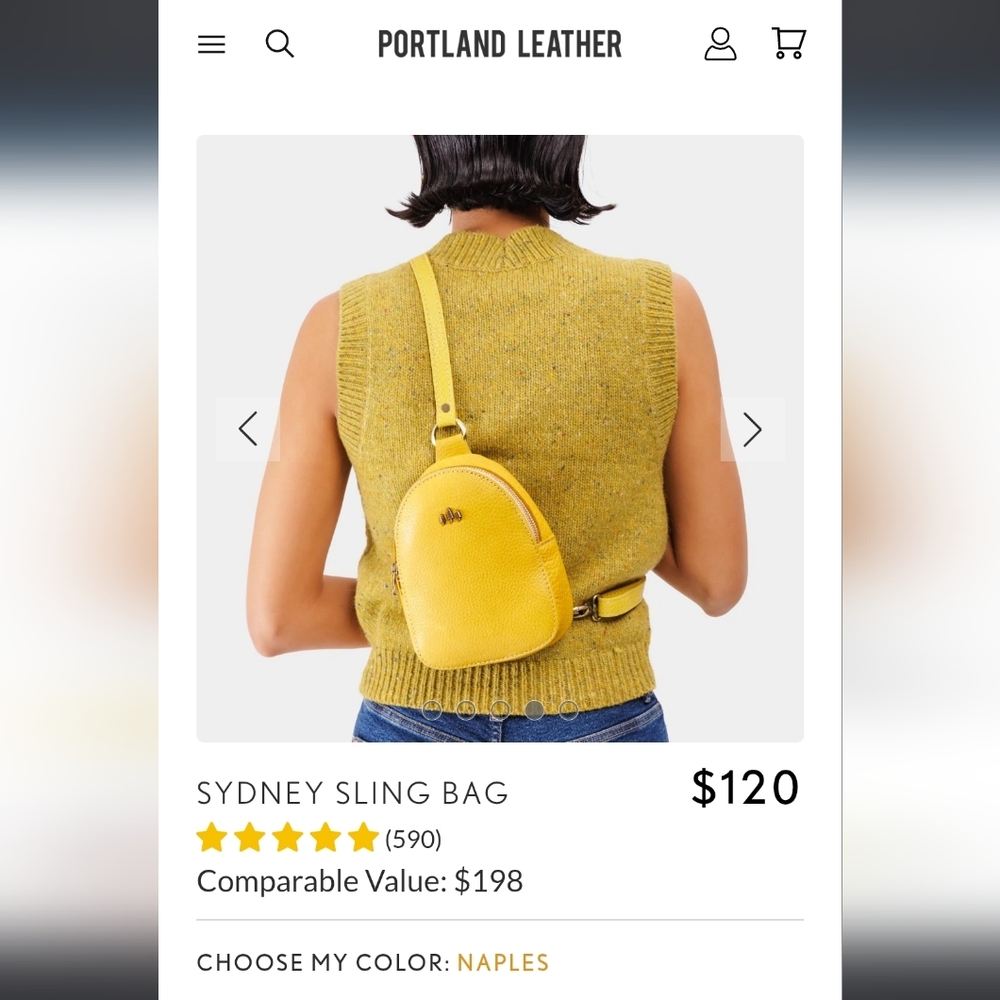 Portland Leather PLG Sydney Sling Bag Naples - Picture 5 of 9